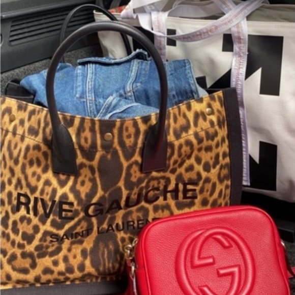 Saint Laurent YSL Leopard Rive Gauche Tote - Picture 2 of 8